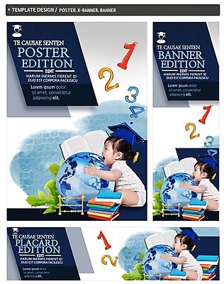 PSD 템플릿 배너 배너템플릿 여자 가로배너 ZIP 포스터 세로배너 지구 학사모 안기 한명 책 세트 숫자 쌓기 펼침 한국인 현수막 아기 유아교육 문자 모자_잡화 1 교육 졸업 모션 사람 동양인 가로 세로 파일형식