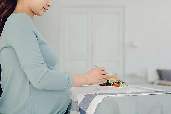 포토 JPG 여자 포크 실내 한명 들기 상반신 20대 성인 옆모습 임산부 임신 샐러드 한국인 국내포토 1 식기 음식 뷰포인트 모션 사람 동양인 청년 내부 파일형식