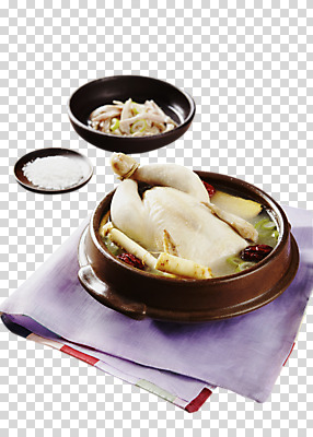 편집 편집이미지 한식 여름음식 사람없음 닭 인삼 뚝배기 대추 종지 보양식 삼계탕 조각보 PNG 편집소스 제철음식 그릇 음식 조류 보자기_천 삼 몸보신 제철 파일형식 여름_계절