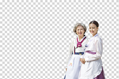 편집 편집이미지 여자 노년 할머니 가족 서기 미소 동양인 상반신 성인 두명 앞모습 30대 한국인 60대 한복 며느리 시어머니 PNG 여자만 편집소스 한국전통 뷰포인트 관계 모션 표정 사람 인종 장년 전통의상 파일형식 시부모님