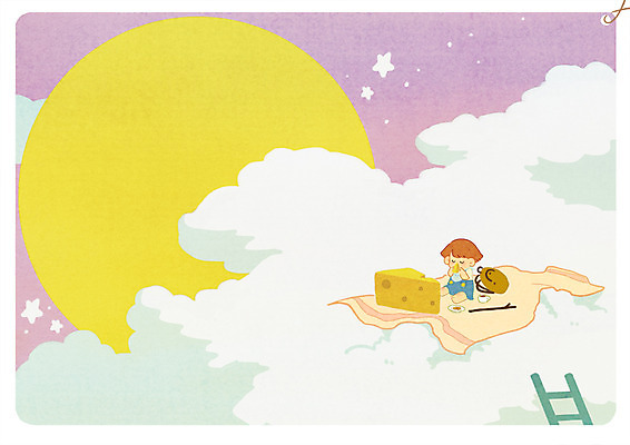 PSD 구름 여자 별 어린이 여행 가방 일러스트 사다리 치즈 한명 달 막대기 국내일러스트 자연요소 1 잡화 유제품 사람 도구 파일형식