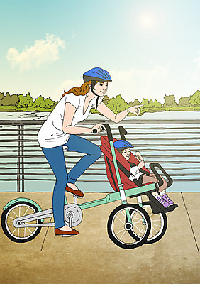 주간 PSD 공원 여자 어린이 일러스트 엄마 아이스크림 함께함 성인 야외 두명 강 자전거 화목 다정 자녀 헬멧 아트툰 국내일러스트 자연요소 공공시설 컨셉 가족 디저트 사람 바이크 보호장비 그림 파일형식