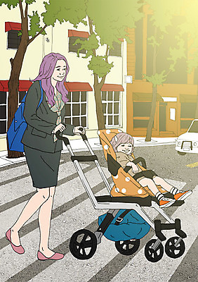 주간 PSD 나무 여자 어린이 가방 일러스트 엄마 거리 함께함 성인 야외 두명 화목 다정 자녀 횡단보도 유모차 워킹맘 스쿨존 아트툰 국내일러스트 자연요소 식물 잡화 컨셉 가족 사람 아기용품 비즈니스우먼 보행로 그림 파일형식