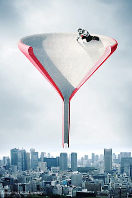 PSD 편집 편집이미지 남자 겨울스포츠 한명 빌딩 성인 눈 도시 스노우보드 디지털합성 합성 깔대기 디지털아트 이미지편집 자연요소 1 스포츠 날씨 사람 건물 보드_스포츠 파일형식