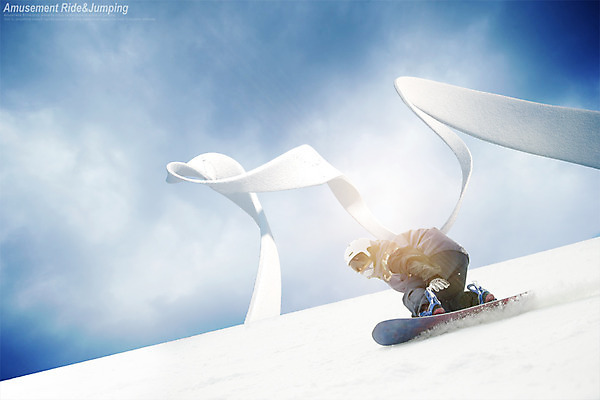 PSD 구름 편집 편집이미지 남자 곡선 하늘 겨울스포츠 한명 성인 눈 스노우보드 디지털합성 합성 디지털아트 이미지편집 자연요소 1 선 스포츠 날씨 사람 보드_스포츠 파일형식