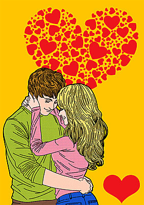 PSD 커플 여자 기념일 남자 일러스트 안기 사랑 이벤트 성인 두명 하트 팝아트 국내일러스트 모양 감정 관계 모션 사람 그림 파일형식