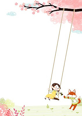 PSD 구름 여자 어린이 일러스트 나뭇잎 한명 봄 벚꽃 벚나무 그네 여우 국내일러스트 자연요소 나무 1 계절 꽃 잎 포유류 사람 파일형식