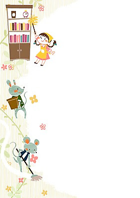 PSD 여자 꽃잎 어린이 일러스트 책장 한명 책 봄 자명종 쥐 청소 대걸레 대청소 국내일러스트 1 계절 꽃 시계 가구 사람 알람 설치류 청소도구 파일형식