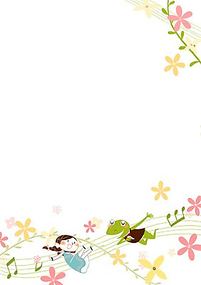 PSD 여자 꽃잎 어린이 음표 일러스트 개구리 한명 봄 오선지 국내일러스트 1 기호 계절 꽃 음악 양서류 사람 악보 오선 파일형식