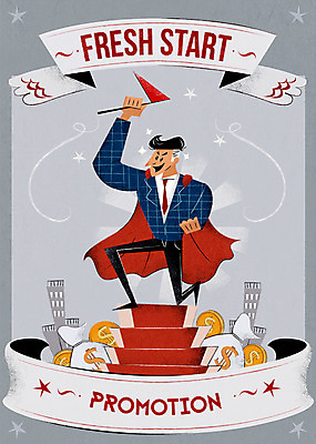 PSD 남자 포스터 일러스트 새출발 새로움 한명 빌딩 성인 계단 동전 희망 깃발 돈자루 망토 시작 승진 빨간망토 국내일러스트 1 감정 컨셉 돈 사람 건물 출발 파일형식