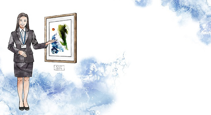PSD 직업 여자 액자 캘리배경 일러스트 안내 한명 성인 그림 큐레이터 국내일러스트 1 백그라운드 사람 파일형식