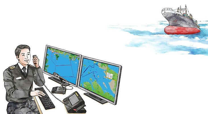 PSD 직업 남자 캘리배경 일러스트 한명 성인 모니터 키보드 선박레이더 선박 관제사 국내일러스트 1 백그라운드 수상교통 사람 컴퓨터 파일형식