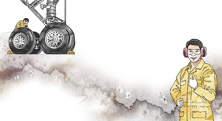 PSD 직업 남자 캘리배경 일러스트 항공교통 비행기 성인 두명 바퀴 기술자 엔지니어 항공 국내일러스트 교통수단 백그라운드 대중교통 사람 파일형식