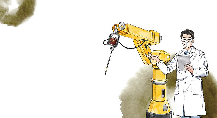 PSD 직업 남자 캘리배경 일러스트 한명 성인 기술자 엔지니어 로봇 4차산업 국내일러스트 1 산업 백그라운드 사람 파일형식