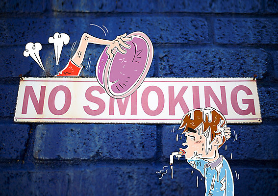 편집 편집이미지 남자 벽 벽돌 담배 한명 성인 젖음 금연 바가지 금연구역 이미지편집 AI파일 1 캠페인 사람 사회이슈 제한구역 파일형식 벡터