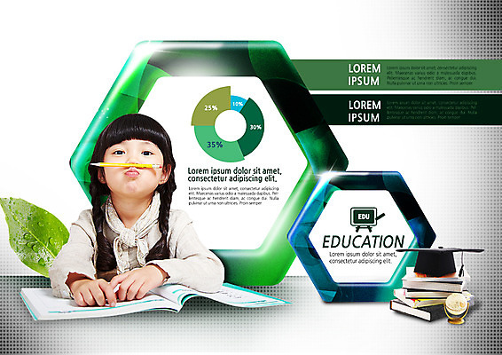 PSD 편집이미지 여자 어린이교육 학사모 나뭇잎 한명 상반신 앞모습 책 연필 지구본 쌓기 유치원생 펼침 한국인 육각형 원그래프 학습지 에듀케이션 이미지편집 도형 모자_잡화 1 교육 어린이 뷰포인트 잎 졸업 모션 그래프 학용품 교재 사람 동양인 필기구 파일형식