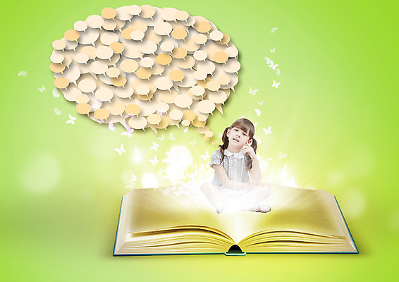 전신 PSD 외국인 편집이미지 여자 어린이교육 나비 말풍선 생각 교재 한명 앞모습 책 유치원생 펼침 가부좌 이미지편집 1 교육 어린이 뷰포인트 곤충 모션 사람 앉기 인종 파일형식