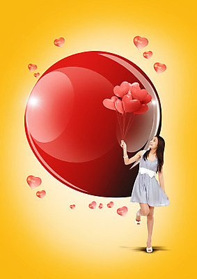 전신 PSD 외국인 편집이미지 원피스 여자 한명 동양인 20대 성인 앞모습 뷰티 올려보기 하트 잡기 하트풍선 풍선 이미지편집 모양 1 옷 뷰포인트 모션 사람 인종 청년 파일형식