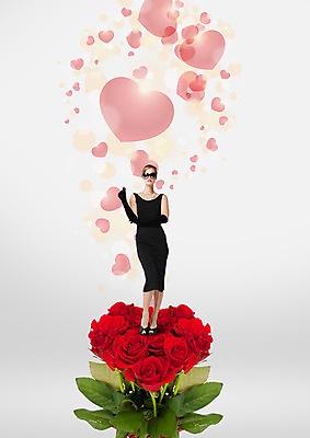 전신 PSD 외국인 편집이미지 원피스 여자 한명 서기 20대 성인 앞모습 선글라스 뷰티 장미 하트 안경낌 이미지편집 모양 1 옷 꽃 안경 뷰포인트 모션 사람 인종 청년 파일형식