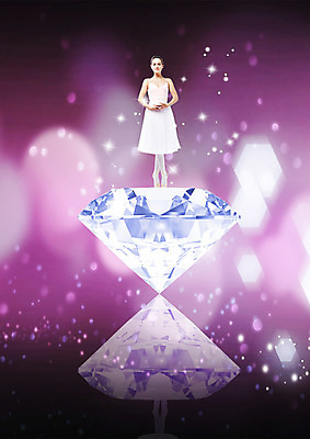 전신 PSD 백인 편집이미지 여자 한명 서기 20대 성인 앞모습 빛 뷰티 반사 보석 발레 발레리나 보케 발레복 다이아몬드 이미지편집 서양인 1 옷 뷰포인트 모션 사람 청년 춤 광석 파일형식