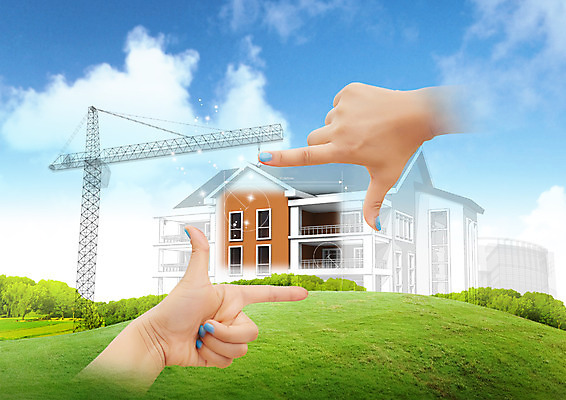 PSD 구름 편집이미지 손 하늘 부동산 주택 한명 잔디 초원 신체부위 건설현장 양손 기중기 전원주택 이미지편집 자연요소 식물 1 건설업 사람 건물 중장비 재산 파일형식