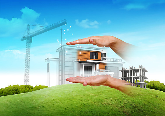 PSD 구름 편집이미지 손 하늘 부동산 주택 한명 잔디 초원 신체부위 건설현장 양손 기중기 전원주택 이미지편집 자연요소 식물 1 건설업 사람 건물 중장비 재산 파일형식