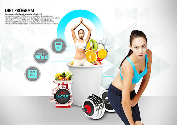 PSD 백인 편집이미지 여자 다이어트 채소 오렌지 요가 건강 키위 20대 성인 두명 운동 아령 종이컵 주방저울 이미지편집 서양인 웰빙 과일 저울 사람 청년 컵 일회용 파일형식