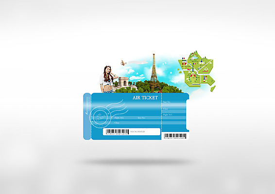 PSD 편집이미지 여자 비행기 한명 상반신 20대 성인 한국인 프랑스 에펠탑 항공권 개선문 프랑스여행 의료성형뷰티 이미지편집 1 유럽 해외여행 항공교통 대중교통 사람 동양인 청년 티켓 파리 랜드마크 파일형식