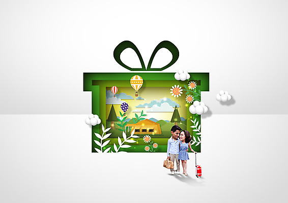 전신 PSD 외국인 구름 편집이미지 커플 여자 남자 꽃 여행 텐트 서기 20대 성인 두명 선물상자 마주보기 캠핑 열기구 이미지편집 자연요소 식물 관계 항공교통 모션 레저 캠핑도구 선물 사람 인종 청년 상자 파일형식