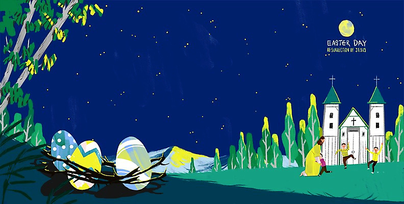 PSD 나무 남자 기독교 어린이 일러스트 산 여러명 성인 교회 평화 믿음 희망 달 예수 둥지 부활절계란 국내일러스트 자연요소 식물 감정 종교 다수 컨셉 종교건축 부활절 사람 건물 계란 신_종교 파일형식