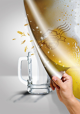 PSD 편집이미지 손 종이 맥주 한손 한명 신체부위 도장 잡기 유기농 보리 맥주잔 이미지편집 1 웰빙 술잔 모션 곡류 주류 사람 파일형식