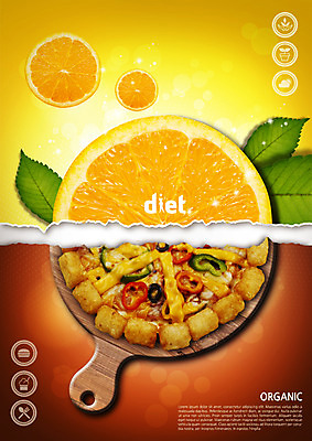 PSD 편집이미지 종이 음식 다이어트 오렌지 피자 사람없음 비교 찢어짐 반전 바이트피자 이미지편집 컨셉 과일 모션 패스트푸드 서양음식 건강 파일형식