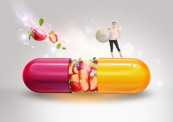 전신 PSD 편집이미지 여자 허리손 포즈 요가 딸기 건강 한명 서기 들기 성인 앞모습 30대 알약 한국인 짐볼 요가복 이미지편집 1 웰빙 뷰포인트 과일 모션 사람 동양인 장년 운동복 약 파일형식