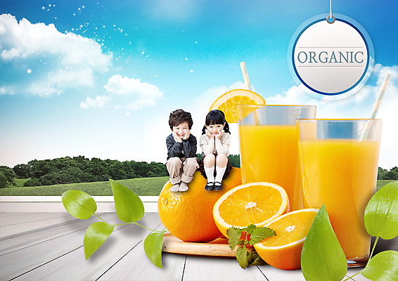 전신 PSD 구름 편집이미지 여자 남자 오렌지 하늘 앉기 초원 두명 목재 앞모습 꼬리표 턱괴기 유치원생 한국인 오렌지주스 유기농 웅크림 이미지편집 자연요소 나무 웰빙 어린이 뷰포인트 과일 재료 모션 사람 동양인 라벨 과일주스 파일형식