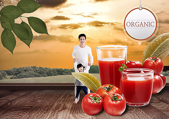 전신 PSD 구름 편집이미지 여자 남자 딸 어린이 토마토 가족 하늘 나뭇잎 서기 미소 초원 20대 성인 두명 목재 앞모습 꼬리표 손잡기 일몰 한국인 아빠 유기농 토마토주스 부녀 이미지편집 자연요소 나무 웰빙 뷰포인트 잎 채소 재료 관계 모션 표정 사람 동양인 청년 라벨 노을 야채주스 파일형식