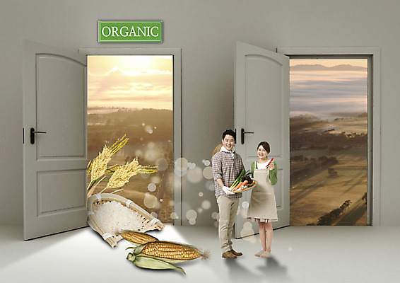 전신 PSD 편집이미지 영어 여자 남자 음식 40대 옥수수 서기 미소 성인 두명 문 한국인 벼 쌀 농부 유기농 키_도구 주부 이미지편집 직업 문자 웰빙 중년 모션 곡류 표정 사람 동양인 도구 파일형식