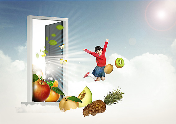 전신 PSD 구름 편집이미지 여자 어린이 나비 하늘 귤 키위 한명 미소 햇빛 문 점프 한국인 배 사과 멜론 파인애플 이미지편집 자연요소 1 곤충 과일 모션 표정 사람 동양인 태양 열대과일 파일형식