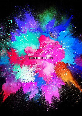 PSD 배경화면 백그라운드 일러스트 사람없음 컬러풀 연기 폭발 가루 먼지 파우더 더스트파티클 국내일러스트 컬러 파일형식