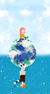 주간 PSD 구름 여자 남자 지구 어린이 일러스트 자연 밤하늘 두명 새싹 야간 국내일러스트 자연요소 식물 하늘 사람 생태계 파일형식