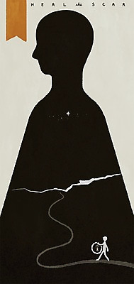 PSD 길 일러스트 상상 사람모양 상상일러스트 사람없음 치료 빛 고통 슬픔 마음 균열 국내일러스트 모양 감정 의학 모션 파일형식