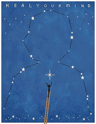 PSD 별 일러스트 사다리 상상 밤하늘 사람모양 상상일러스트 사람없음 치료 별자리 마음 국내일러스트 자연요소 모양 의학 하늘 도구 야간 파일형식