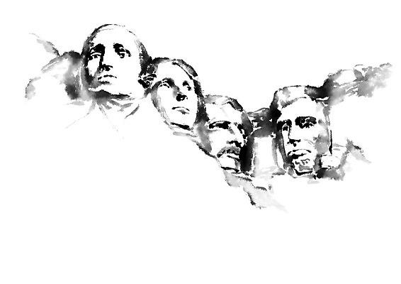 PSD 일러스트 캘리그라피 유적지 사람없음 관광지 석상 랜드마크 큰바위얼굴 러쉬모어 국내일러스트 여행 고건축 산 미국 바위_돌 파일형식