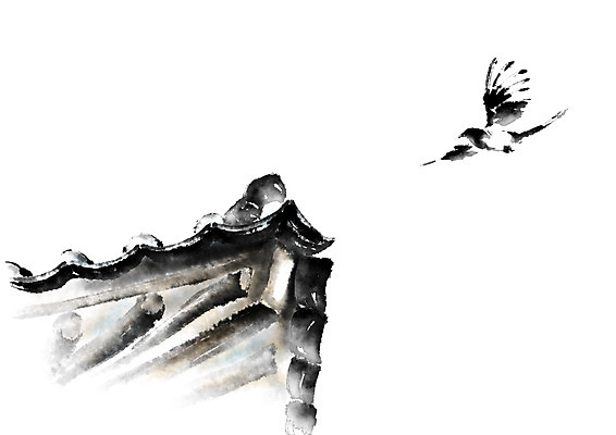 PSD 동물 한마리 일러스트 캘리그라피 사람없음 까치 처마 기와지붕 제비 국내일러스트 1 조류 지붕 기와 파일형식