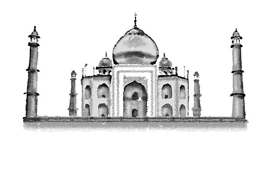 PSD 일러스트 캘리그라피 유적지 사람없음 관광지 타지마할 랜드마크 인도식 국내일러스트 여행 고건축 세계문화유산 인도 파일형식