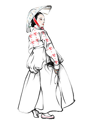 전신 PSD 한국전통 여자 일러스트 캘리그라피 한명 서기 성인 한국인 전통의상 한복 기생 기생갓 국내일러스트 직업 1 전통 모션 한국 사람 동양인 갓_모자 파일형식