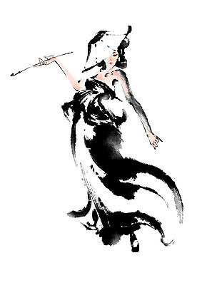 전신 PSD 한국전통 여자 일러스트 캘리그라피 한명 서기 들기 성인 한국인 전통의상 한복 담뱃대 기생 기생갓 국내일러스트 직업 1 전통 모션 한국 담배 사람 동양인 갓_모자 파일형식