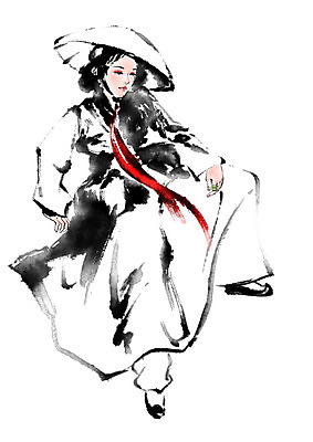 전신 PSD 한국전통 여자 일러스트 캘리그라피 한명 앉기 성인 한국인 전통의상 한복 기생 기생갓 국내일러스트 직업 1 전통 모션 한국 사람 동양인 갓_모자 파일형식