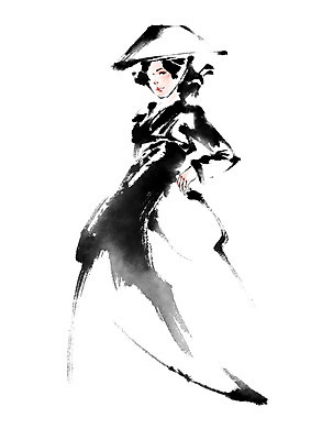 PSD 한국전통 여자 일러스트 캘리그라피 한명 서기 성인 한국인 전통의상 한복 기생 기생갓 국내일러스트 직업 1 전통 모션 한국 사람 동양인 갓_모자 파일형식