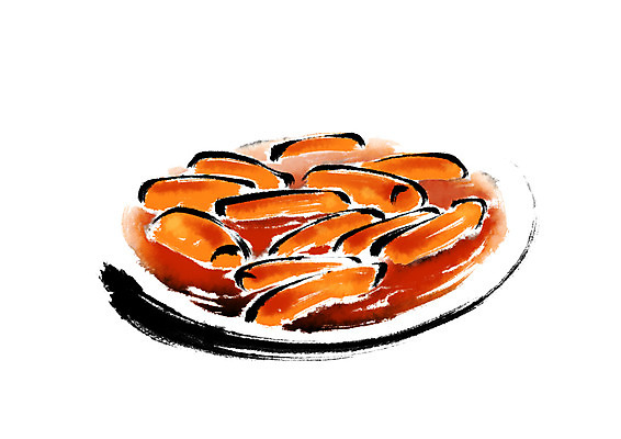 PSD 접시 음식 일러스트 캘리그라피 사람없음 떡볶이 분식 국내일러스트 식기 파일형식