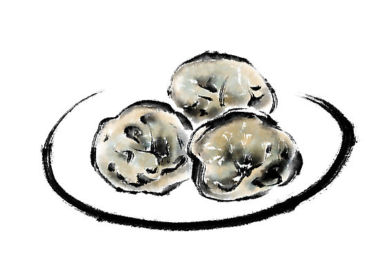 PSD 접시 음식 일러스트 캘리그라피 사람없음 세개 만두 찐만두 국내일러스트 식기 3 파일형식